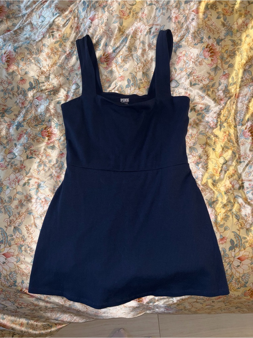 PINK Victoria's Secret Navy Ribbed Tank Mini Dress